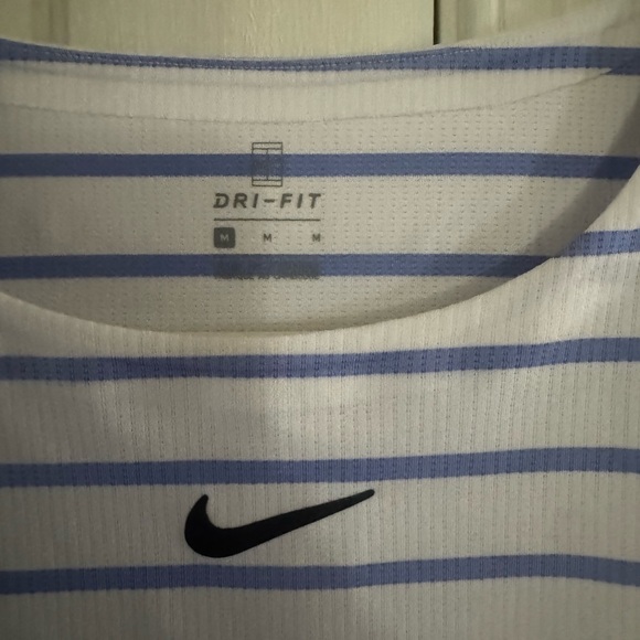 Nike Women's White and Blue Striped Tank Top - Picture 2 of 2